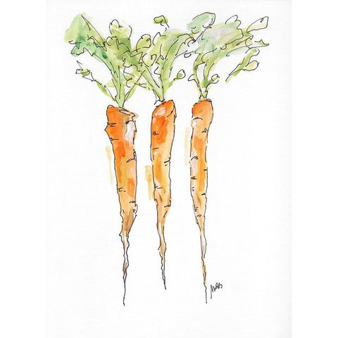 Carrots Gold Ornate Wood Framed Art Print with Double Matting by Strong, Molly Susan