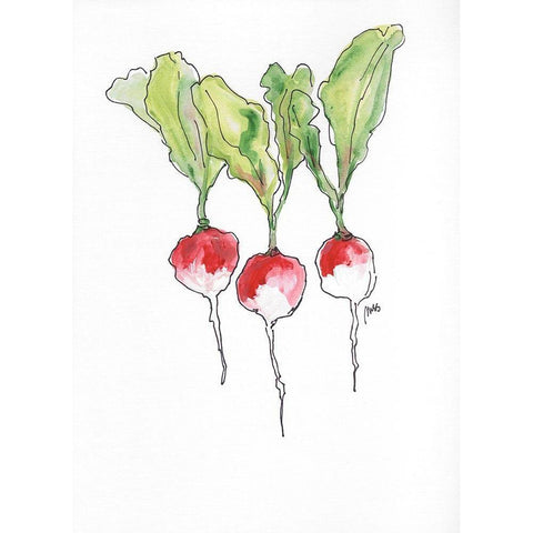Radishes White Modern Wood Framed Art Print by Strong, Molly Susan