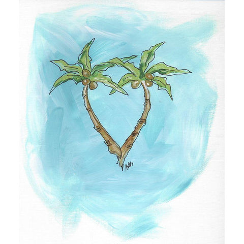 Palm Trees Black Modern Wood Framed Art Print with Double Matting by Strong, Molly Susan