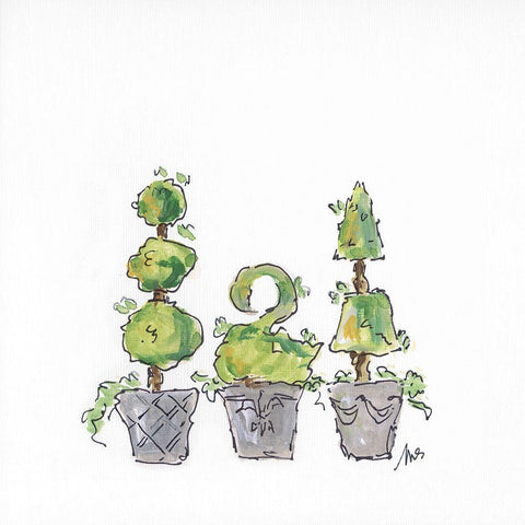 Plants White Modern Wood Framed Art Print with Double Matting by Strong, Molly Susan