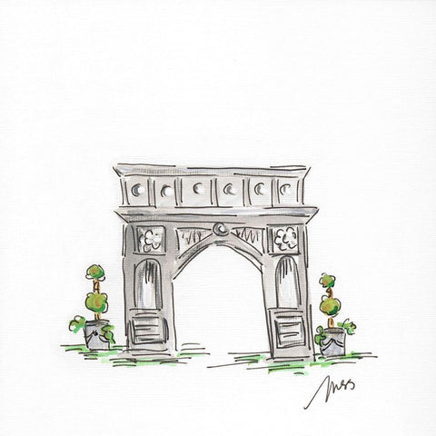 Arch de Triumph Black Modern Wood Framed Art Print by Strong, Molly Susan