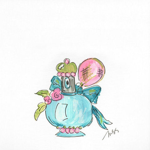 Perfume II Black Ornate Wood Framed Art Print with Double Matting by Strong, Molly Susan