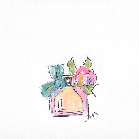 Perfume I Black Modern Wood Framed Art Print with Double Matting by Strong, Molly Susan