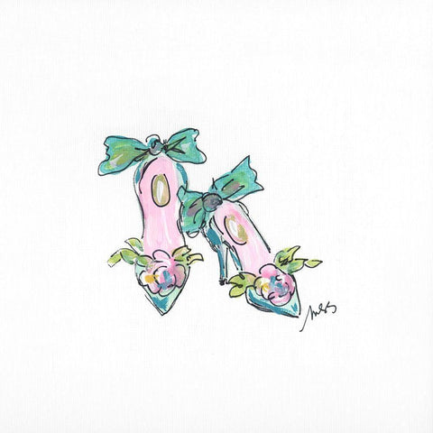 Two Shoes White Modern Wood Framed Art Print with Double Matting by Strong, Molly Susan