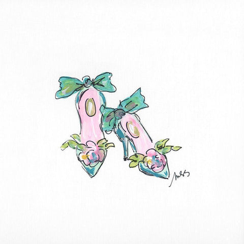 Two Shoes White Modern Wood Framed Art Print by Strong, Molly Susan