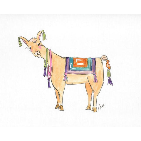 Llama Two Black Modern Wood Framed Art Print with Double Matting by Strong, Molly Susan