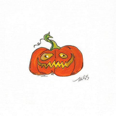 Jack O II White Modern Wood Framed Art Print by Strong, Molly Susan