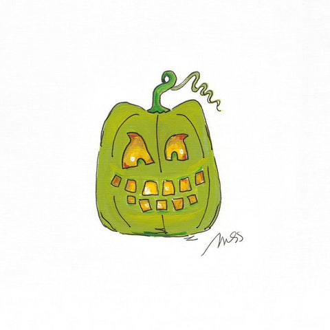 Jack O III White Modern Wood Framed Art Print with Double Matting by Strong, Molly Susan