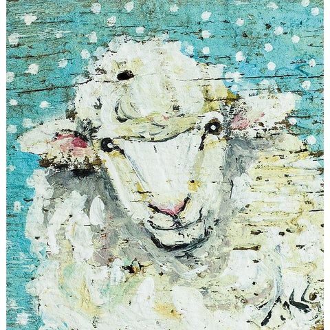 Sheep Black Modern Wood Framed Art Print with Double Matting by Strong, Molly Susan