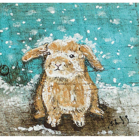 Bunny Black Modern Wood Framed Art Print by Strong, Molly Susan