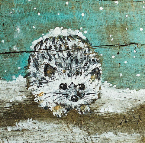 Hedgehog Black Ornate Wood Framed Art Print with Double Matting by Strong, Molly Susan