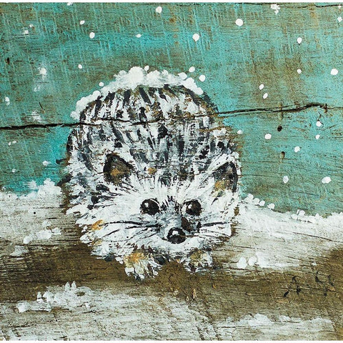 Hedgehog White Modern Wood Framed Art Print by Strong, Molly Susan