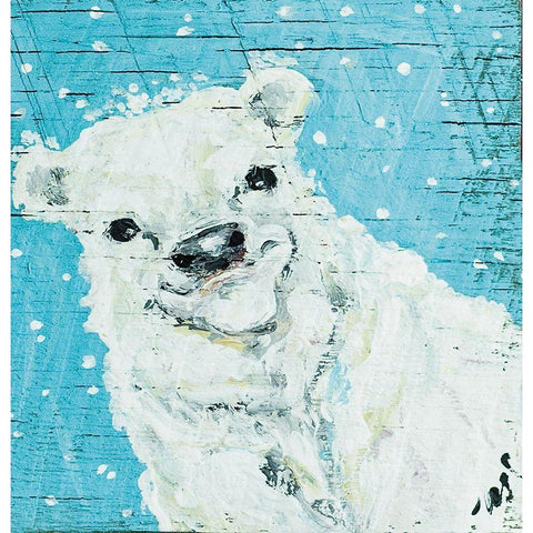 Polar Bear Black Modern Wood Framed Art Print by Strong, Molly Susan