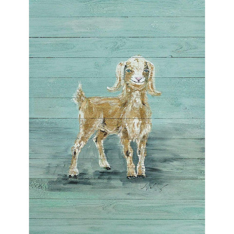Baby Goat Black Modern Wood Framed Art Print by Strong, Molly Susan