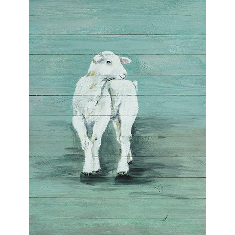 Baby Lamb White Modern Wood Framed Art Print by Strong, Molly Susan