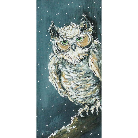 Snowy Owl Black Modern Wood Framed Art Print by Strong, Molly Susan