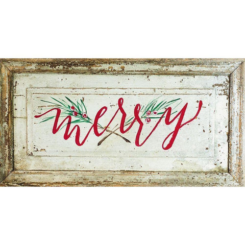 Merry Black Modern Wood Framed Art Print with Double Matting by Strong, Molly Susan