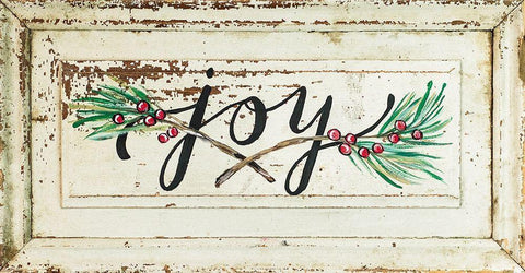 Joy White Modern Wood Framed Art Print with Double Matting by Strong, Molly Susan