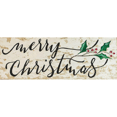 Merry Christmas White Modern Wood Framed Art Print by Strong, Molly Susan