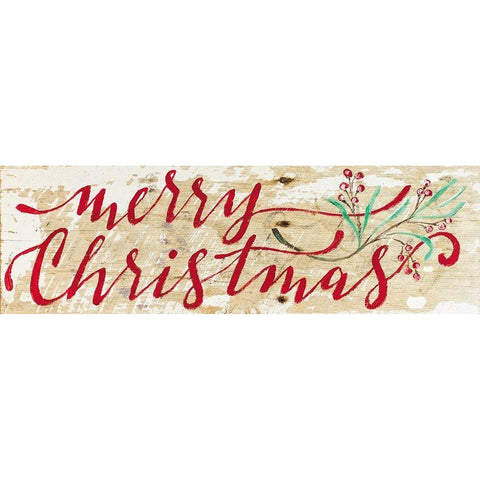 Merry Christmas II Black Modern Wood Framed Art Print with Double Matting by Strong, Molly Susan