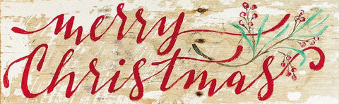 Merry Christmas II Black Ornate Wood Framed Art Print with Double Matting by Strong, Molly Susan