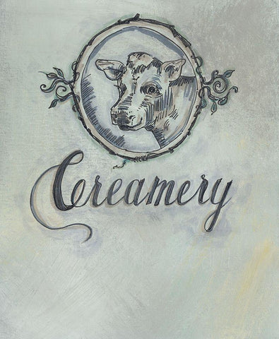 Creamery Black Ornate Wood Framed Art Print with Double Matting by Strong, Molly Susan