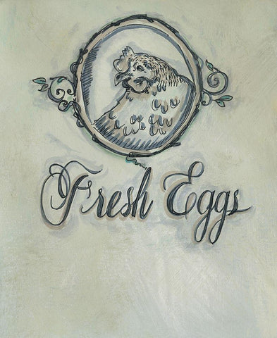 Fresh Eggs White Modern Wood Framed Art Print with Double Matting by Strong, Molly Susan