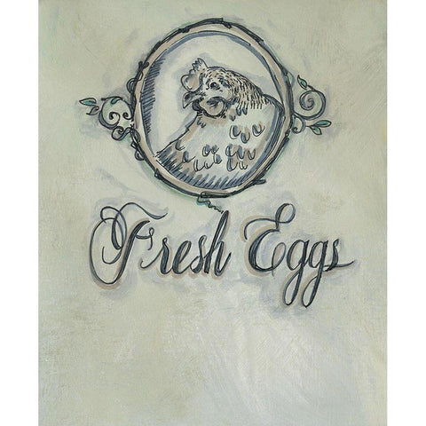 Fresh Eggs Black Modern Wood Framed Art Print by Strong, Molly Susan