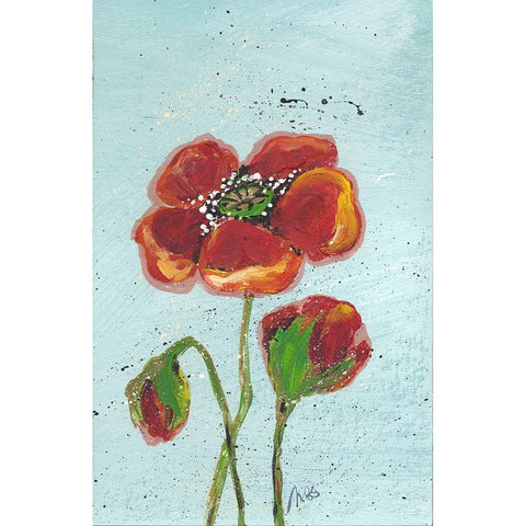 Poppies I White Modern Wood Framed Art Print by Strong, Molly Susan