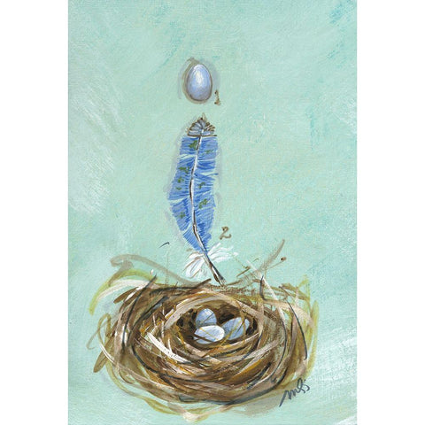Bluebird Black Modern Wood Framed Art Print by Strong, Molly Susan