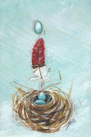 Robin White Modern Wood Framed Art Print with Double Matting by Strong, Molly Susan