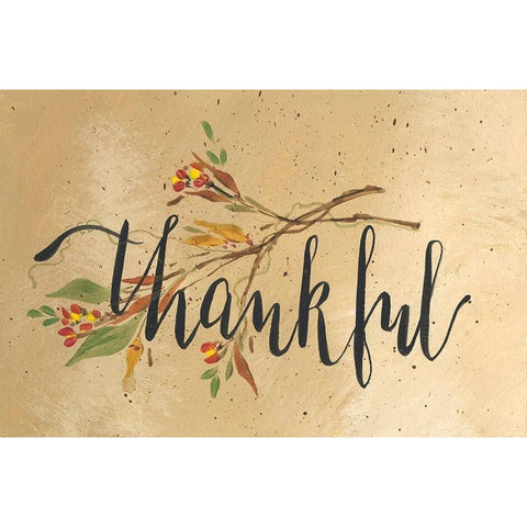 Thankful Black Modern Wood Framed Art Print with Double Matting by Strong, Molly Susan