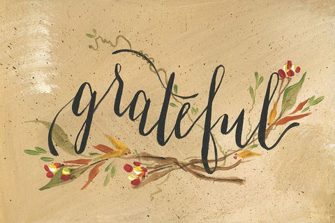 Grateful White Modern Wood Framed Art Print with Double Matting by Strong, Molly Susan