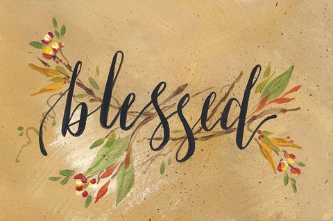 Blessed White Modern Wood Framed Art Print with Double Matting by Strong, Molly Susan