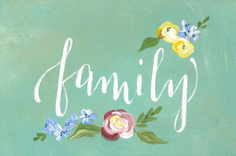 Family White Modern Wood Framed Art Print with Double Matting by Strong, Molly Susan