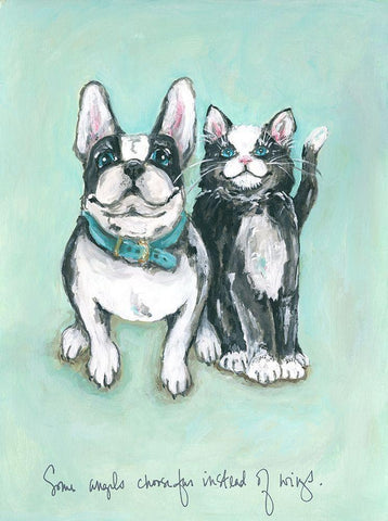 Some Angels Black Ornate Wood Framed Art Print with Double Matting by Strong, Molly Susan