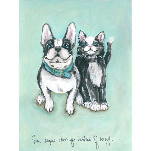 Some Angels Black Modern Wood Framed Art Print with Double Matting by Strong, Molly Susan