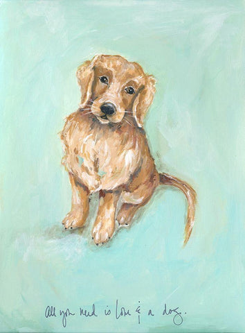 Love and a Dog Black Ornate Wood Framed Art Print with Double Matting by Strong, Molly Susan