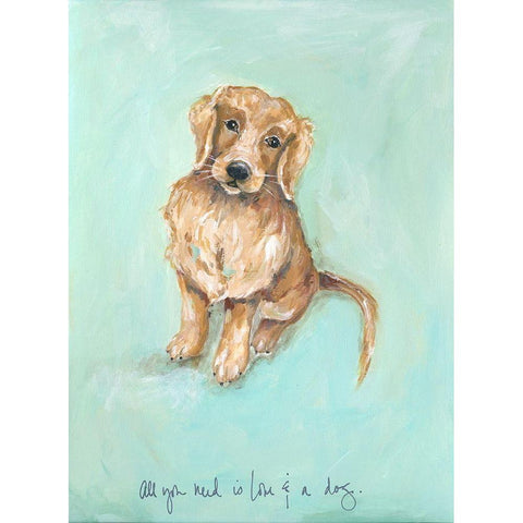 Love and a Dog Black Modern Wood Framed Art Print with Double Matting by Strong, Molly Susan