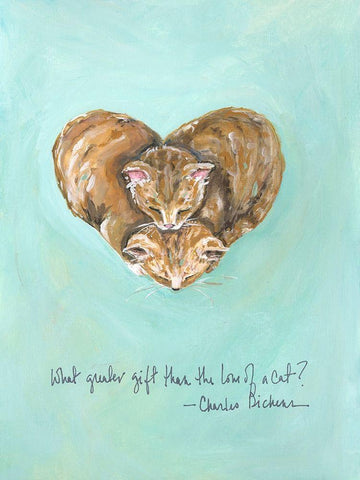 Love of a Cat White Modern Wood Framed Art Print with Double Matting by Strong, Molly Susan