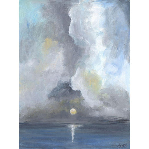 Moonlight I Black Modern Wood Framed Art Print with Double Matting by Strong, Molly Susan