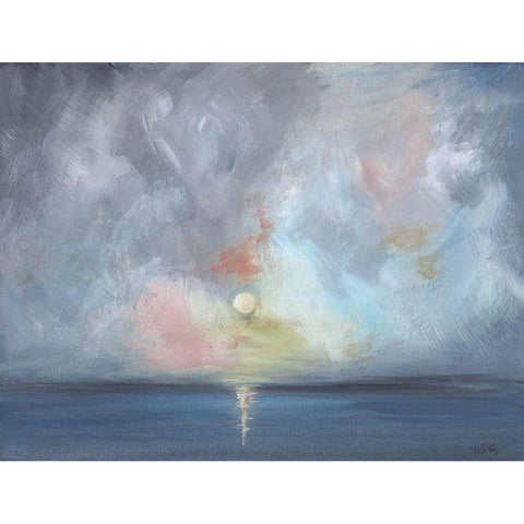 Moonlight III Gold Ornate Wood Framed Art Print with Double Matting by Strong, Molly Susan