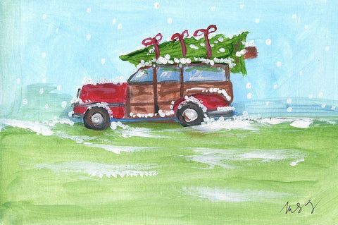 Woody White Modern Wood Framed Art Print with Double Matting by Strong, Molly Susan