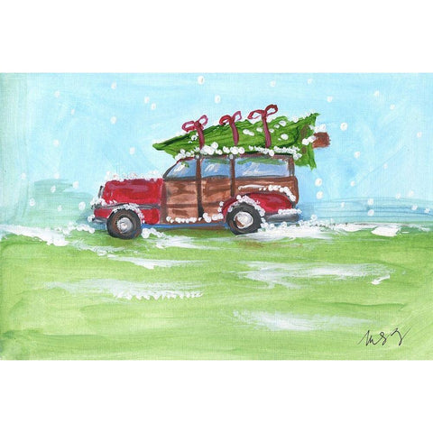 Woody Black Modern Wood Framed Art Print by Strong, Molly Susan