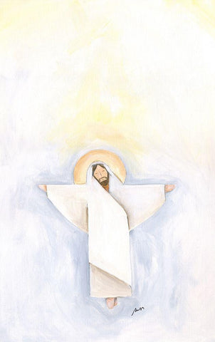 Cross White Modern Wood Framed Art Print with Double Matting by Strong, Molly Susan