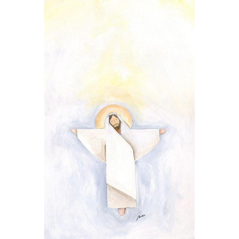 Cross White Modern Wood Framed Art Print by Strong, Molly Susan