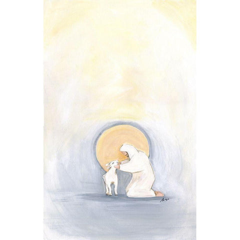 Lamb Gold Ornate Wood Framed Art Print with Double Matting by Strong, Molly Susan