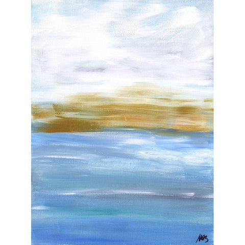 Ocean Abstract I White Modern Wood Framed Art Print by Strong, Molly Susan