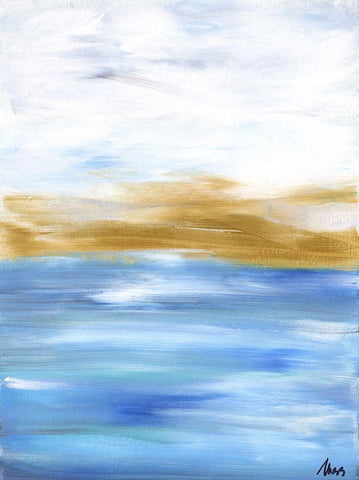 Ocean Abstract II Black Ornate Wood Framed Art Print with Double Matting by Strong, Molly Susan