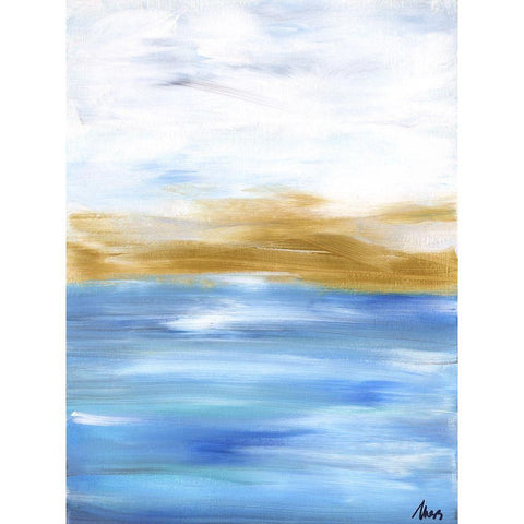Ocean Abstract II Black Modern Wood Framed Art Print by Strong, Molly Susan